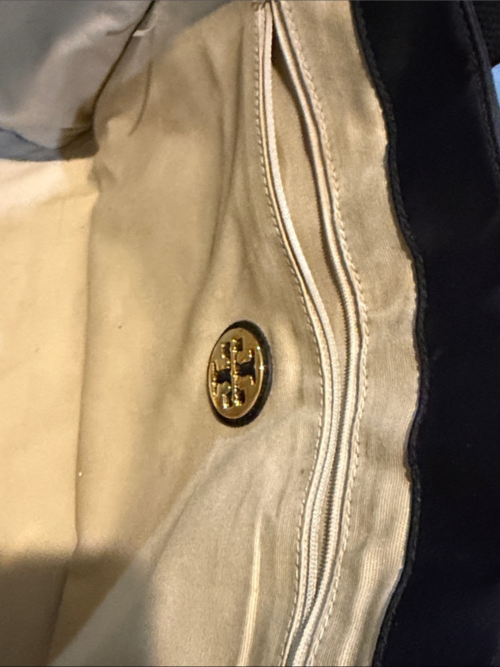Tory Burch Black Nylon Tote with Patent Trim and Logo - Picture 9 of 11